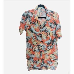 Salty Crew Shirt Adult Large Button Up Short Sleeve Blouse Casual Fish Floral